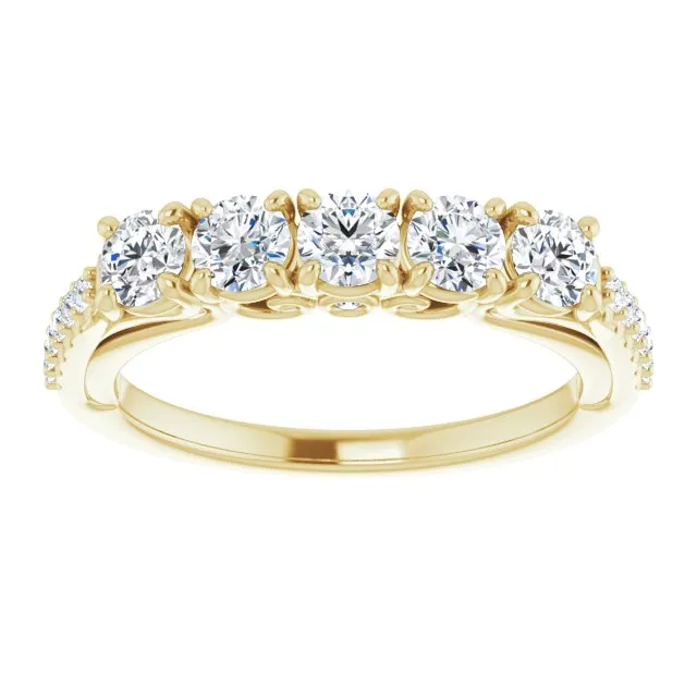0.37 ct. Round Cut Diamond Wedding Band Filigree Accent Anniversary Ring