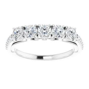 0.37 ct. Round Cut Diamond Wedding Band Filigree Accent Anniversary Ring