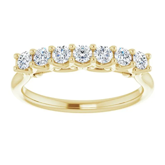 0.42 ct. Round Cut Diamond Wedding Band 7 Stone Anniversary Ring