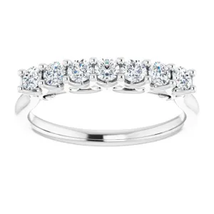 0.42 ct. Round Cut Diamond Wedding Band 7 Stone Anniversary Ring