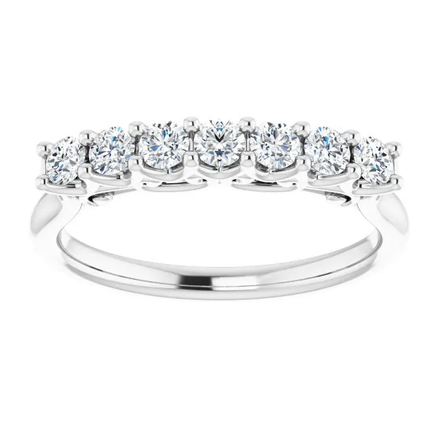 0.42 ct. Round Cut Diamond Wedding Band 7 Stone Anniversary Ring