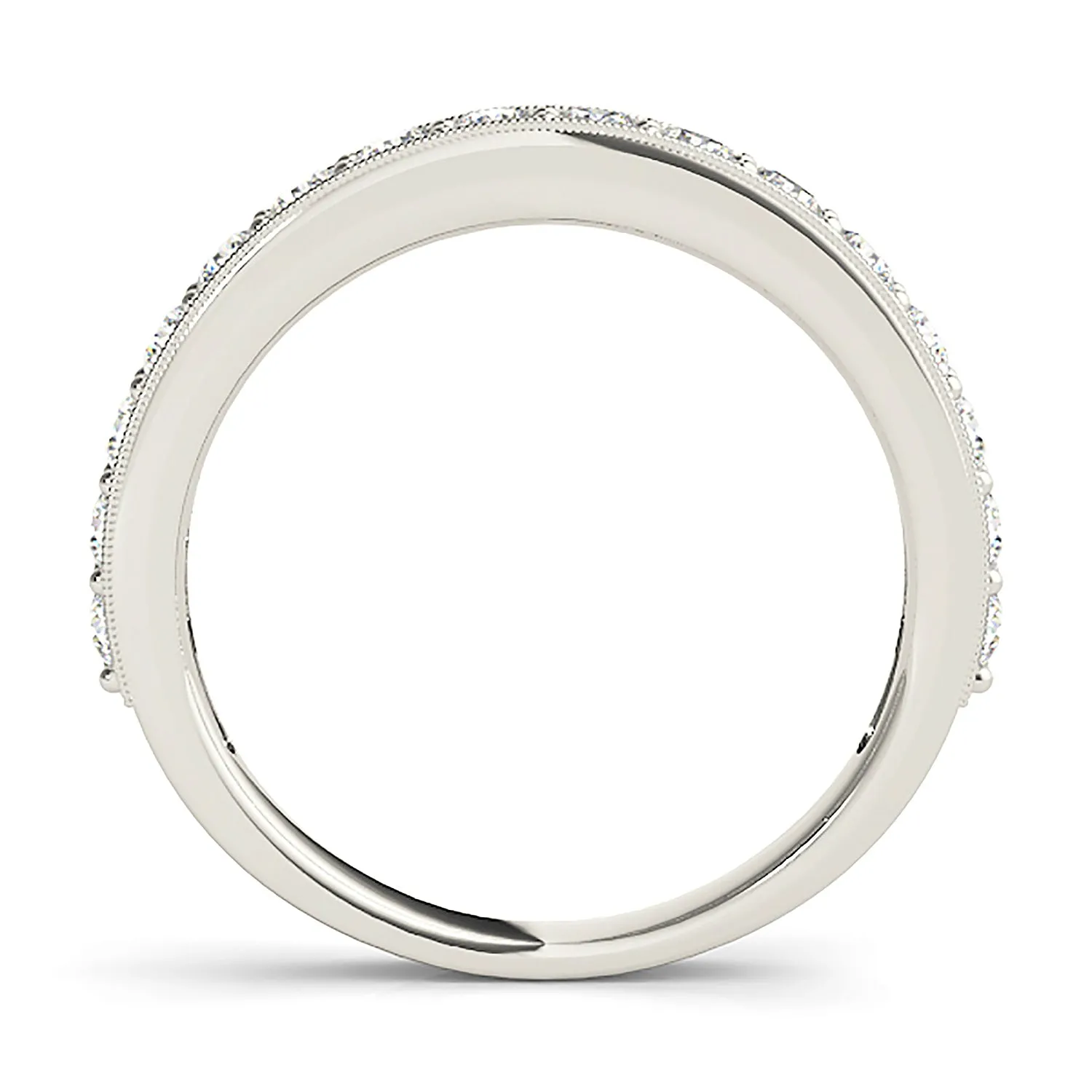 0.50 ctw Round Diamond Wedding Band MIlgrain Accent Anniversary Ring