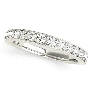 0.50 ctw Round Diamond Wedding Band MIlgrain Accent Anniversary Ring