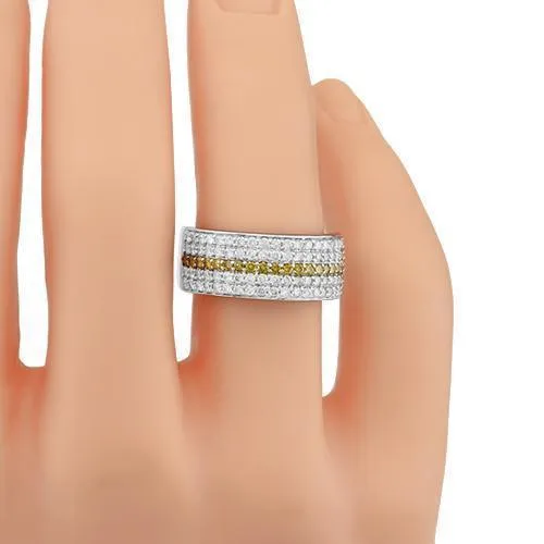 10k White Gold Men's Diamond Wedding Band 1.9 Cwt.