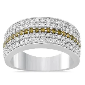 10k White Gold Men's Diamond Wedding Band 1.9 Cwt.