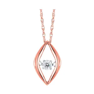 10KT Pink Gold & Diamond Rhythm Of Love Neckwear Pendant  - 1/10 ctw