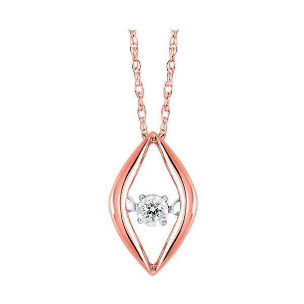 10KT Pink Gold & Diamond Rhythm Of Love Neckwear Pendant  - 1/10 ctw