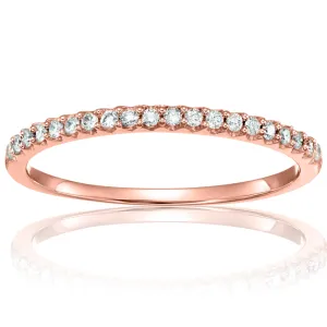1/10 cttw Pave Petite Diamond Band in 10K Rose Gold