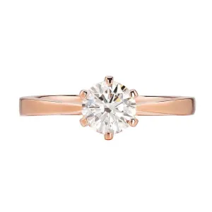 14k Rose Gold 0.8 Ct Lab Grown Diamond Solitaire Engagement Ring