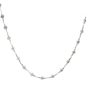 14K WHITE 2CT H SI1 27 SECTION 16 GRAM FLOWER NECKLACE