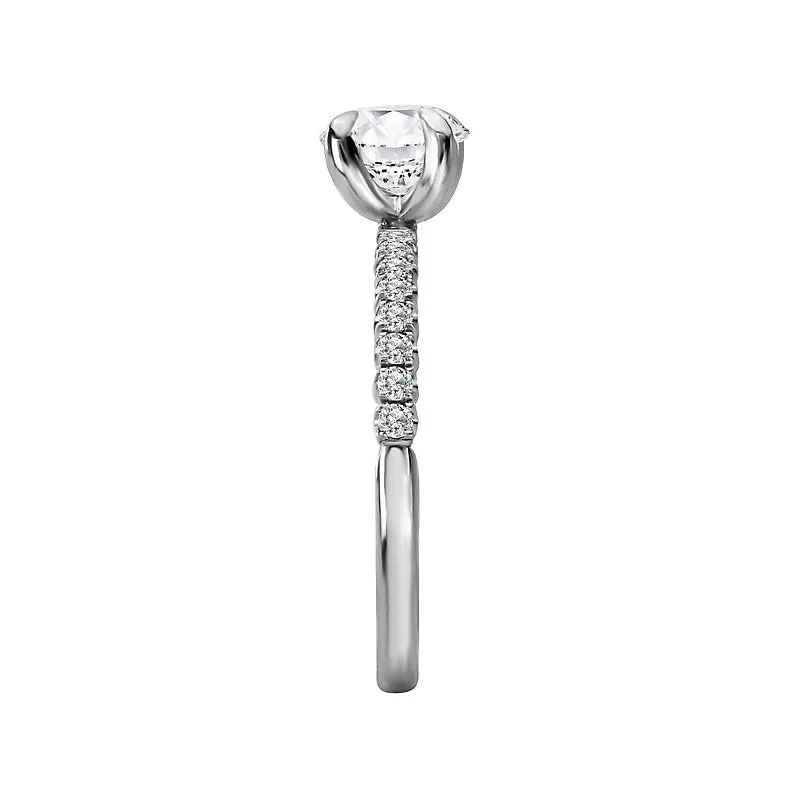 14K White Gold Round Lab Grown Diamond Engagement Ring