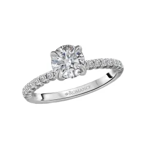 14K White Gold Round Lab Grown Diamond Engagement Ring