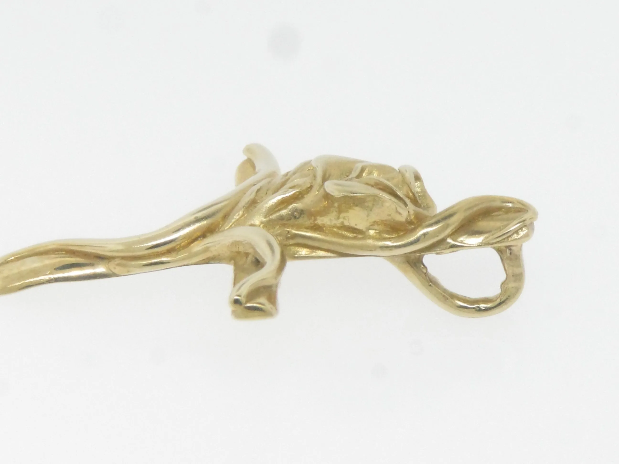 14K Yellow Gold Rose Flower Cross Rosy Cross Pendant New Old Stock Jewelry
