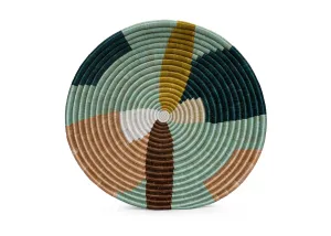 14" Extra Large Abstract Seafoam Round Basket