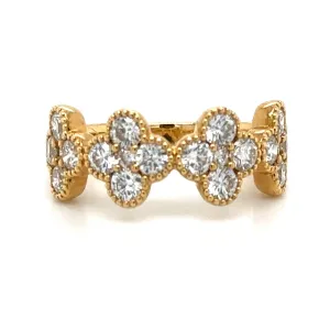 1.88carat Diamond Good Luck Four Clover Right Hand Ring