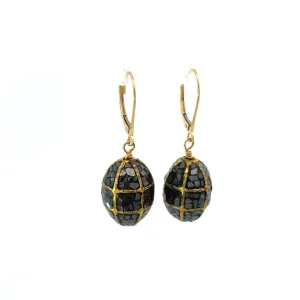 18k  Black Diamond Mosaic Earrings