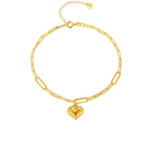 18k Yellow Gold Heart Clavicle Necklace