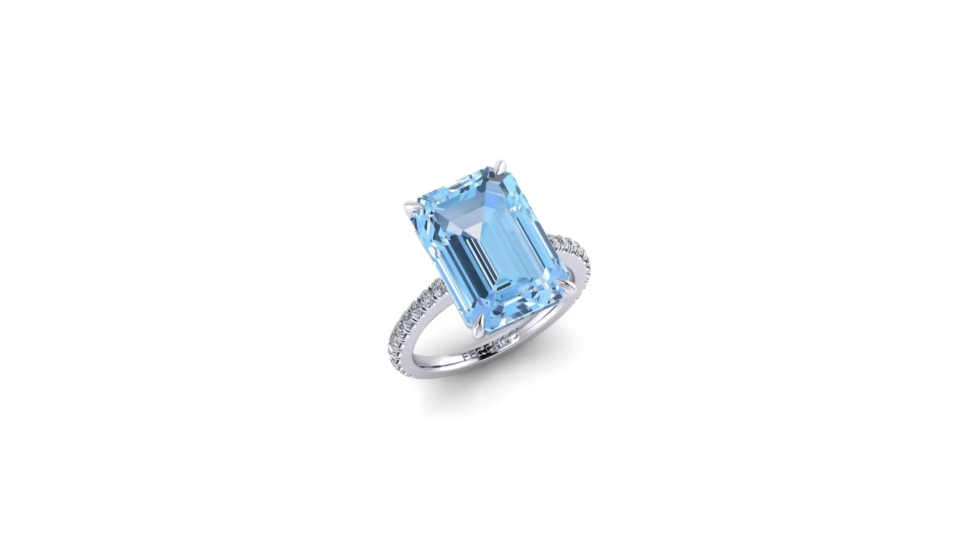 6.21 Carat Emerald Aquamarine Pave Diamond Platinum Cocktail Ring