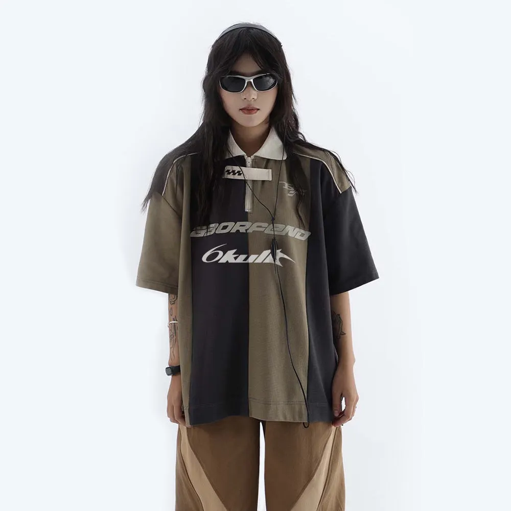 6Kull Zip Streetwear Jersey T-Shirt