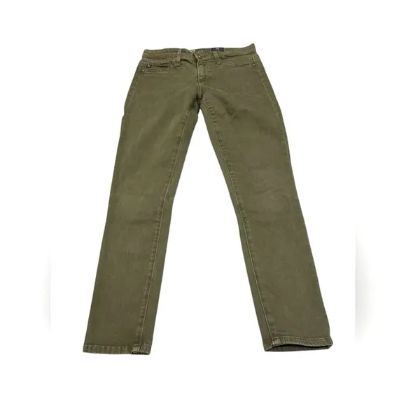 AG Adriano Goldschmied Abbey Jeans Womens Green Mid Rise Ankle Super Skinny 24P