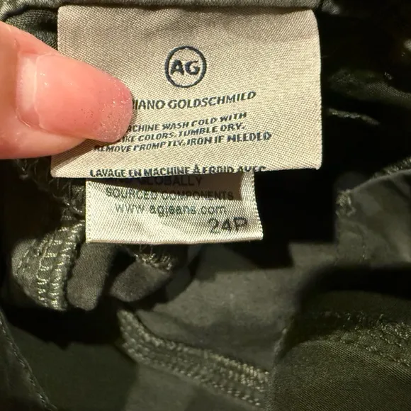 AG Adriano Goldschmied Abbey Jeans Womens Green Mid Rise Ankle Super Skinny 24P