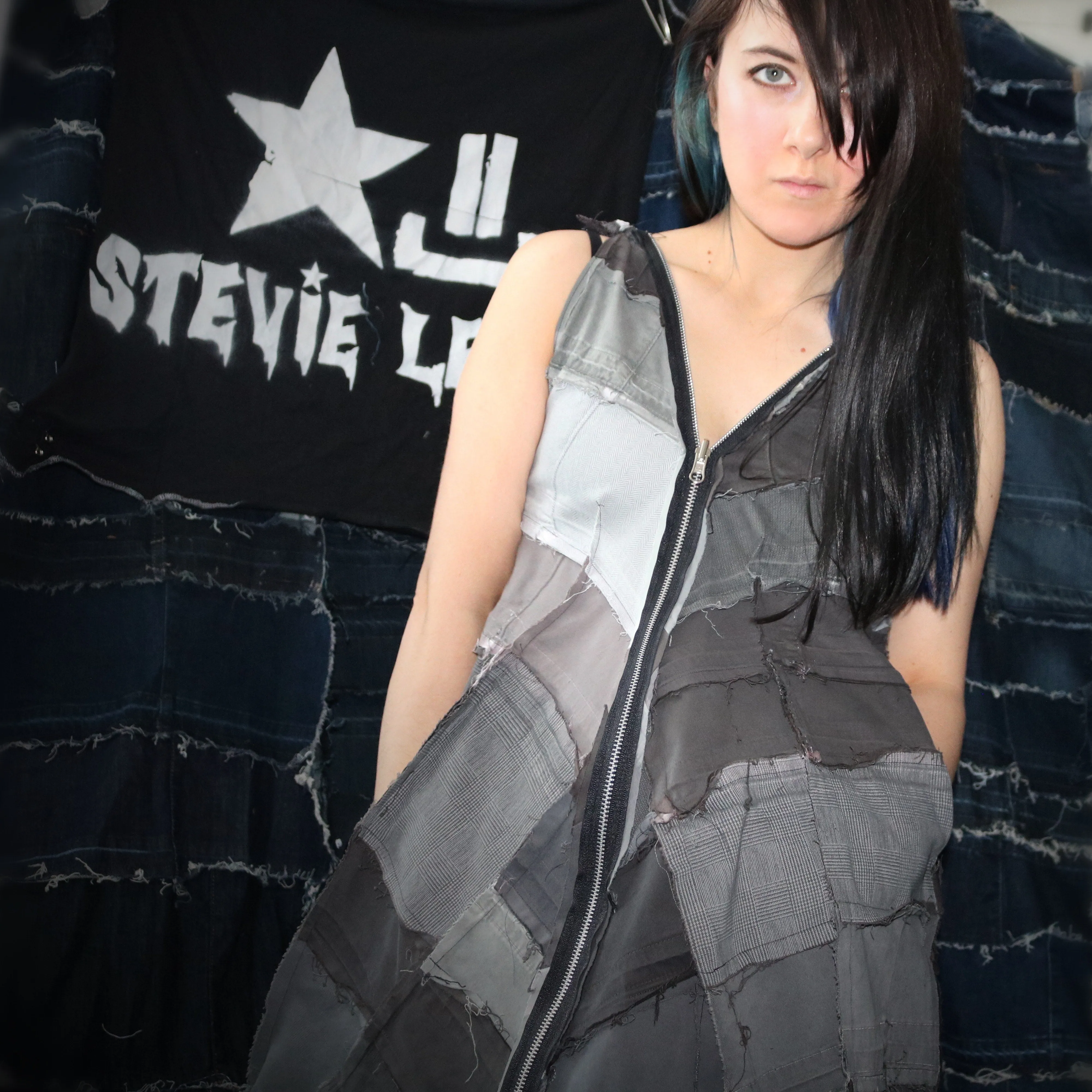 All Around Me - Genderless, Reversible Upcycled Denim Dress & Vest