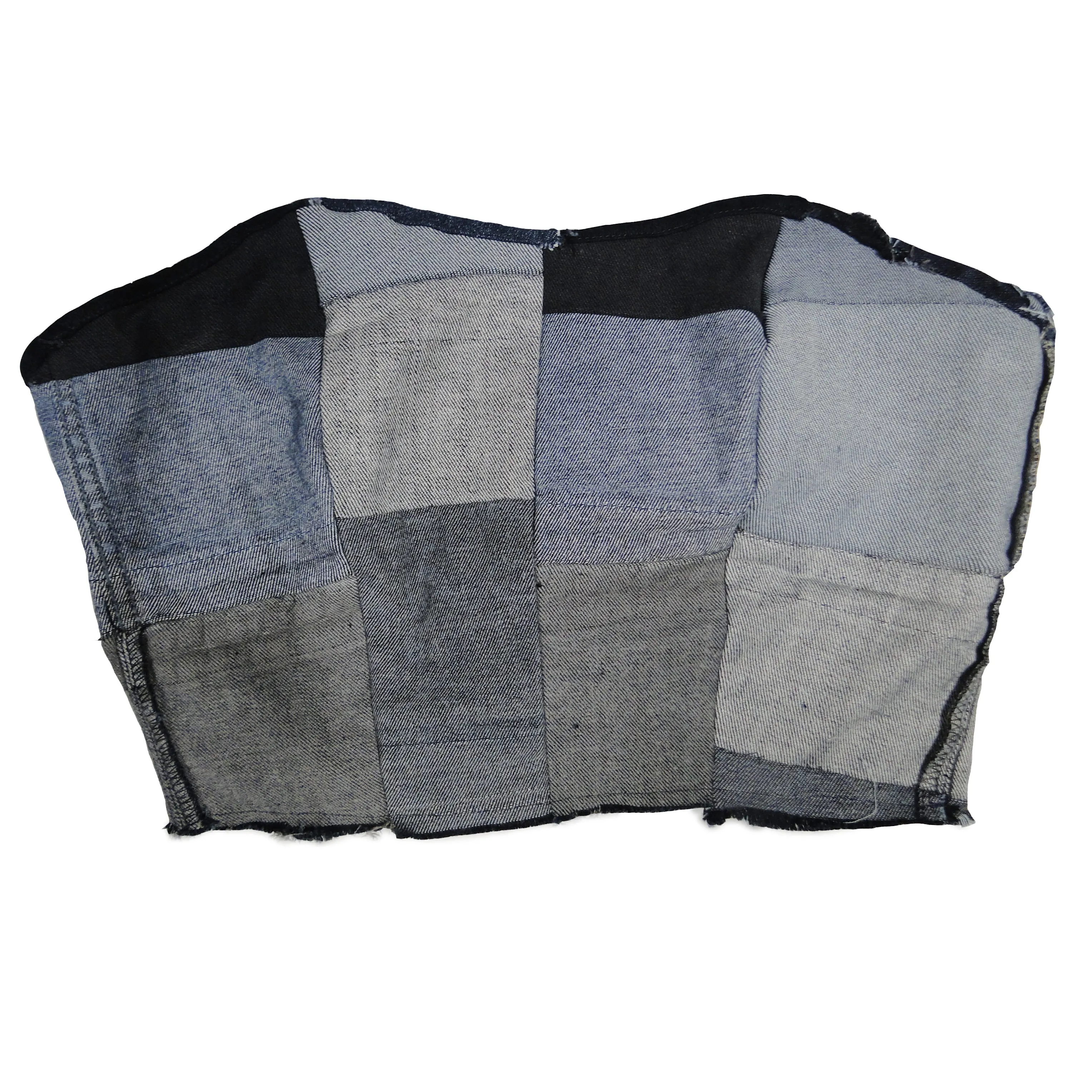 All The Small Things - Upcycled Denim Corset Crop Top