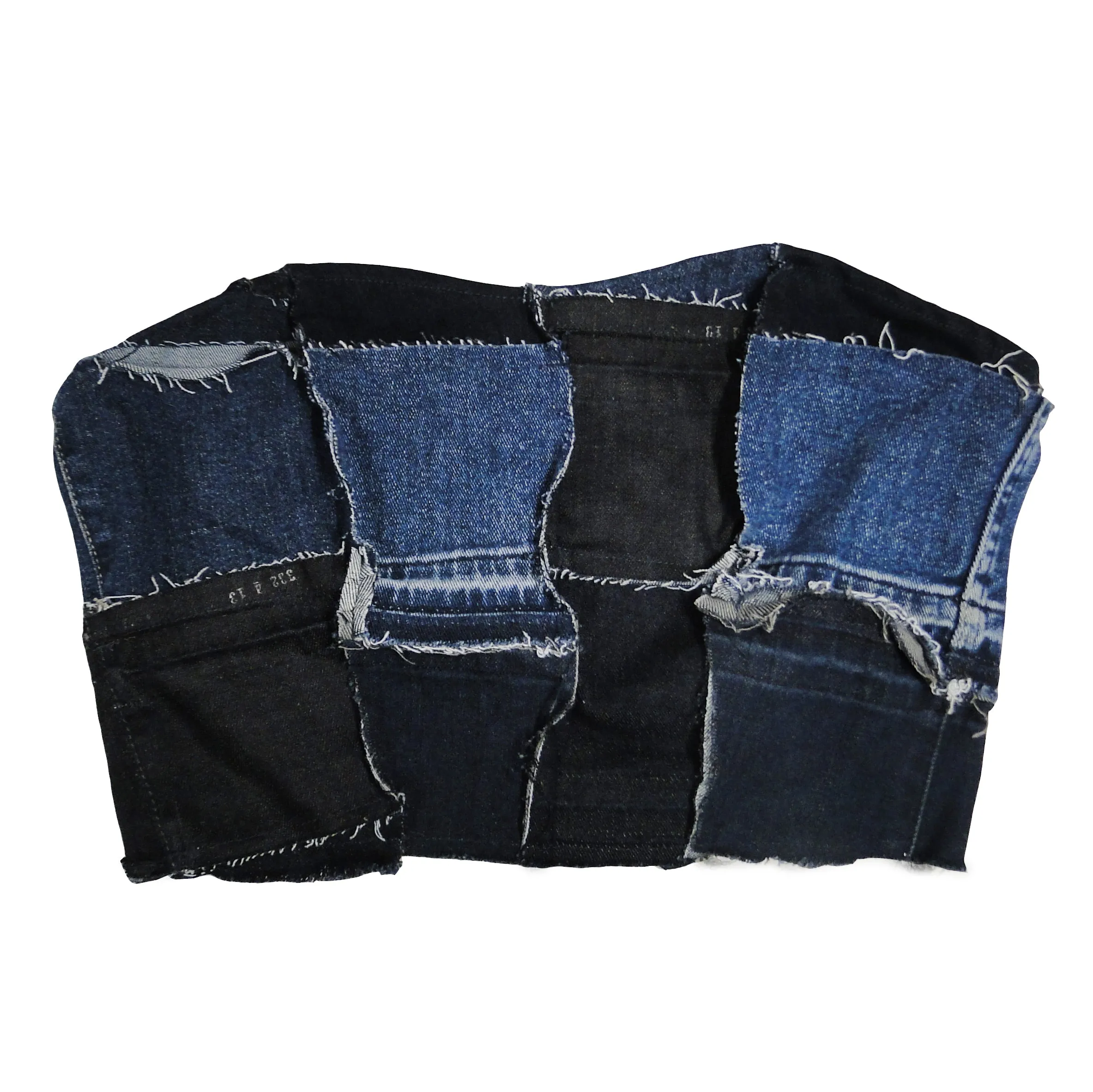 All The Small Things - Upcycled Denim Corset Crop Top