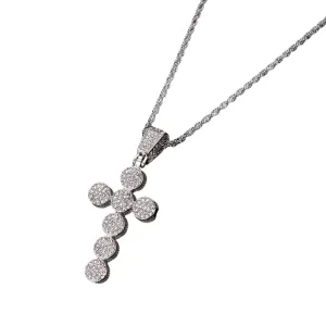 American Arc Rhinestone Cross Necklace