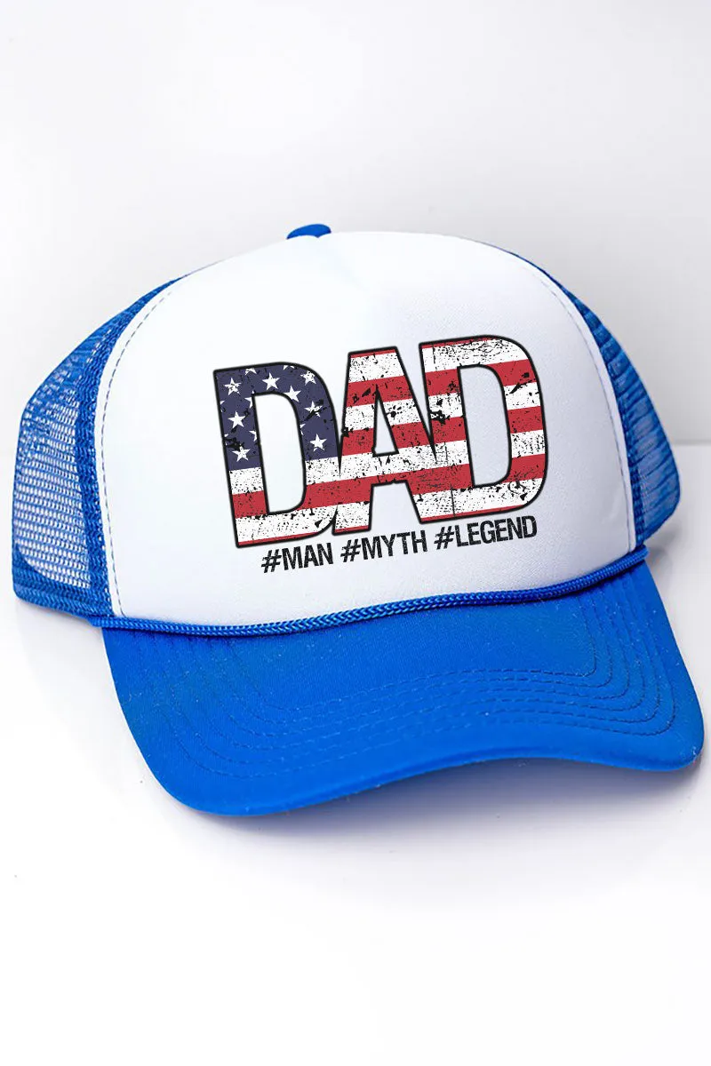 American Flag Dad Foam Mesh Back Trucker Cap