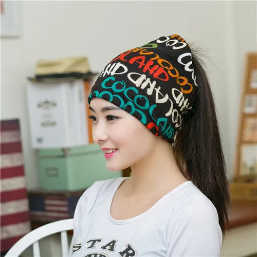 arrival 2 Use Cap Knitted Scarf & Winter Hats for Women Letter Beanies Women Hip-hot Skullies girls Gorros women Beanies