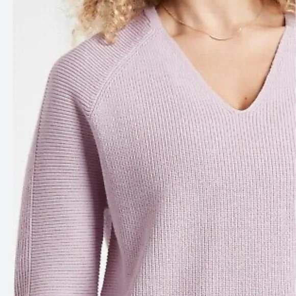 Athleta Hanover V Neck Merino Wool Sweater Size Small