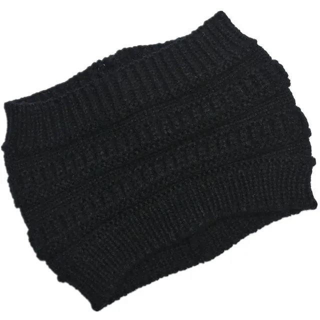 autumn winter Ponytail Beanie hat Women Stretch Knitted Beanies cap