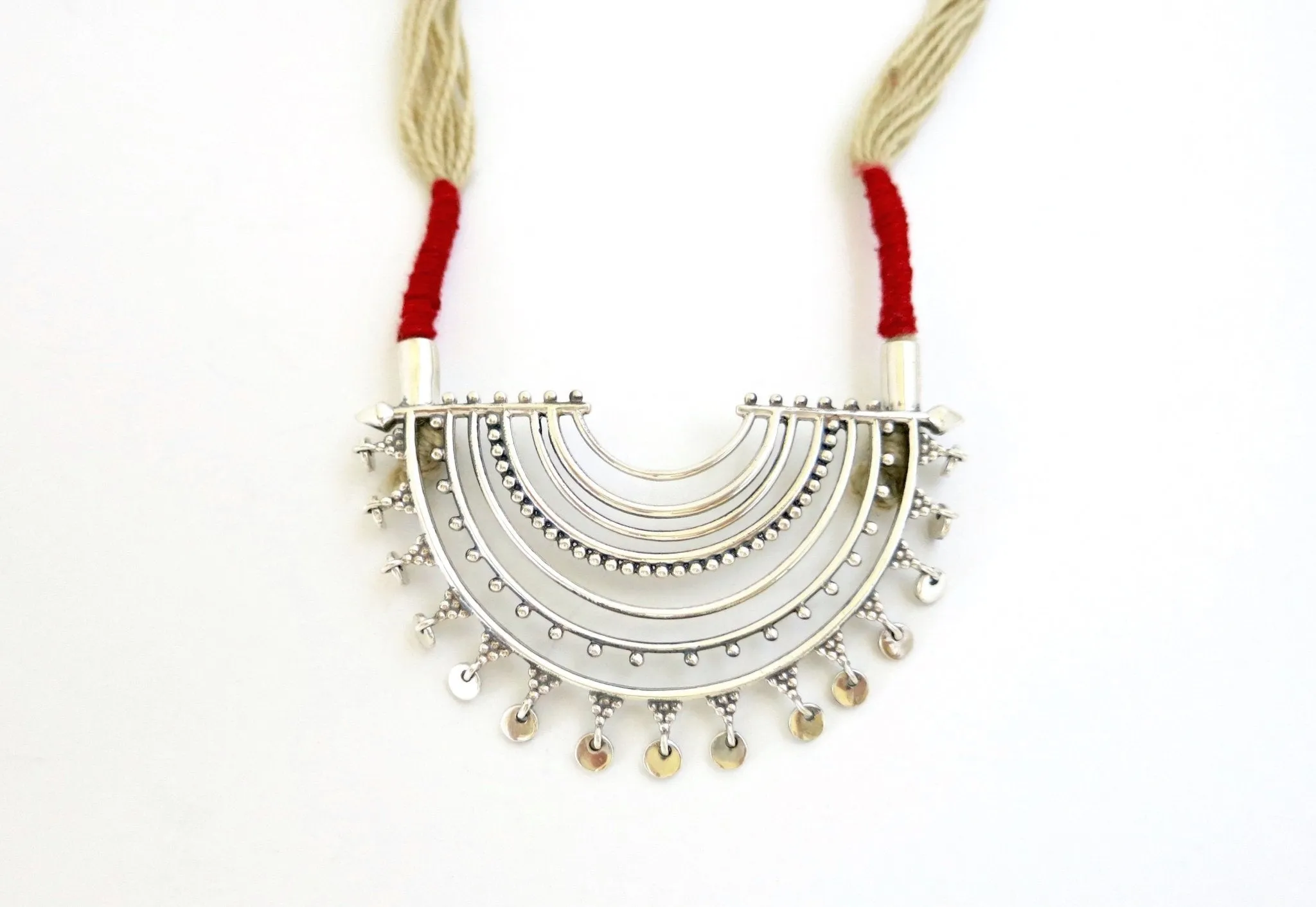 BAHATI half-round pendant necklace with granulation work