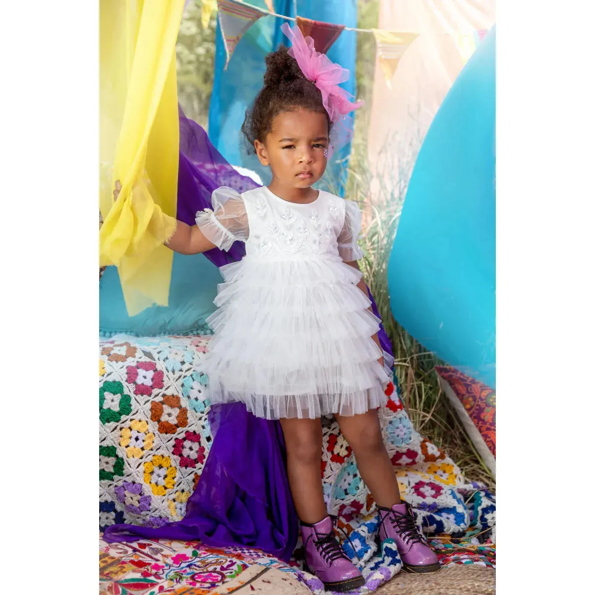 Bebe Field Of Dreams Tulle Dress - Milk
