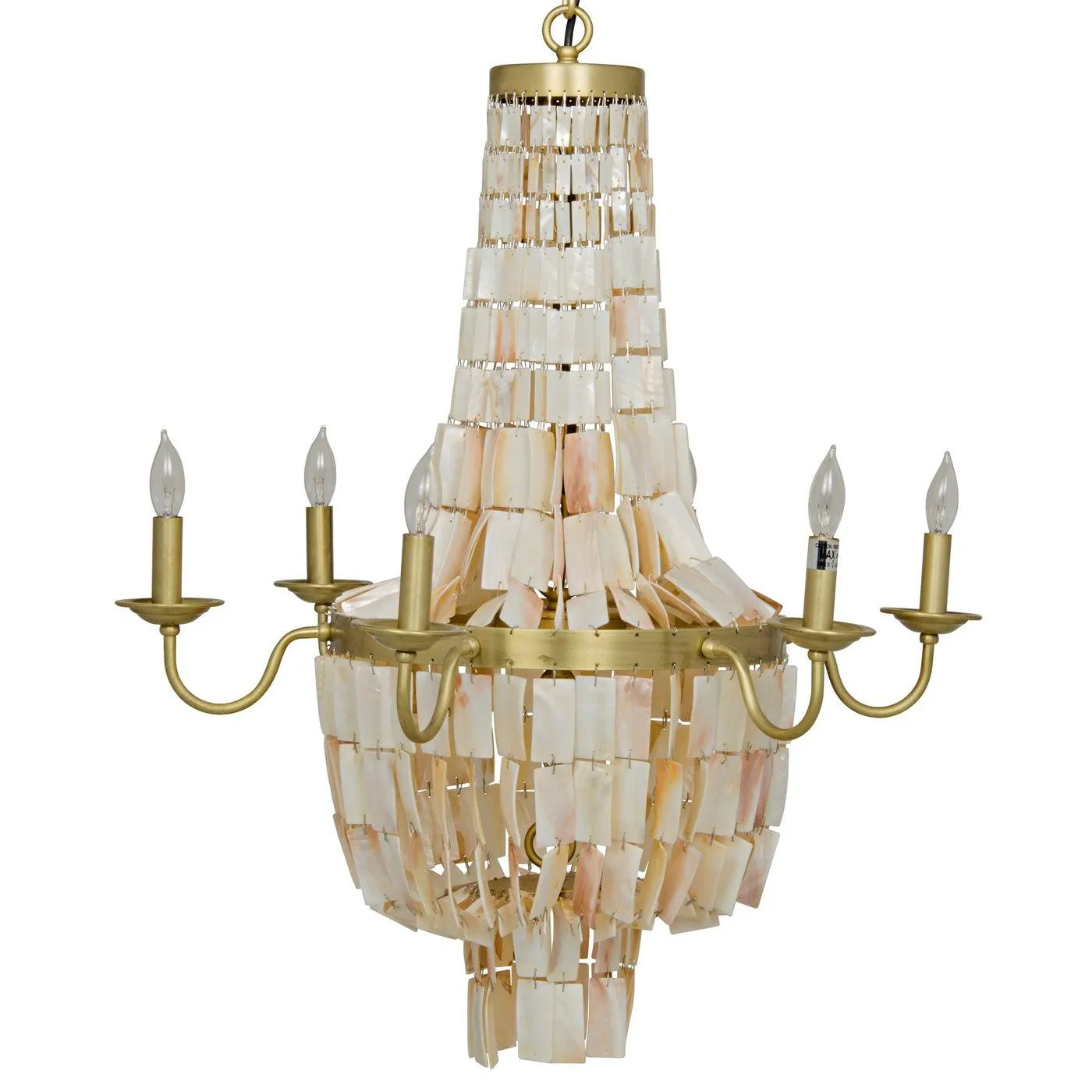 Bijou Chandelier, Antique Brass, Metal and Shells