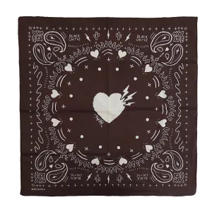 Black Cactus ® Hand-Drawn Bandana (coffee brown)