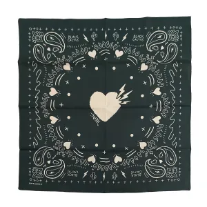 Black Cactus ® Hand-Drawn Bandana (forest green)
