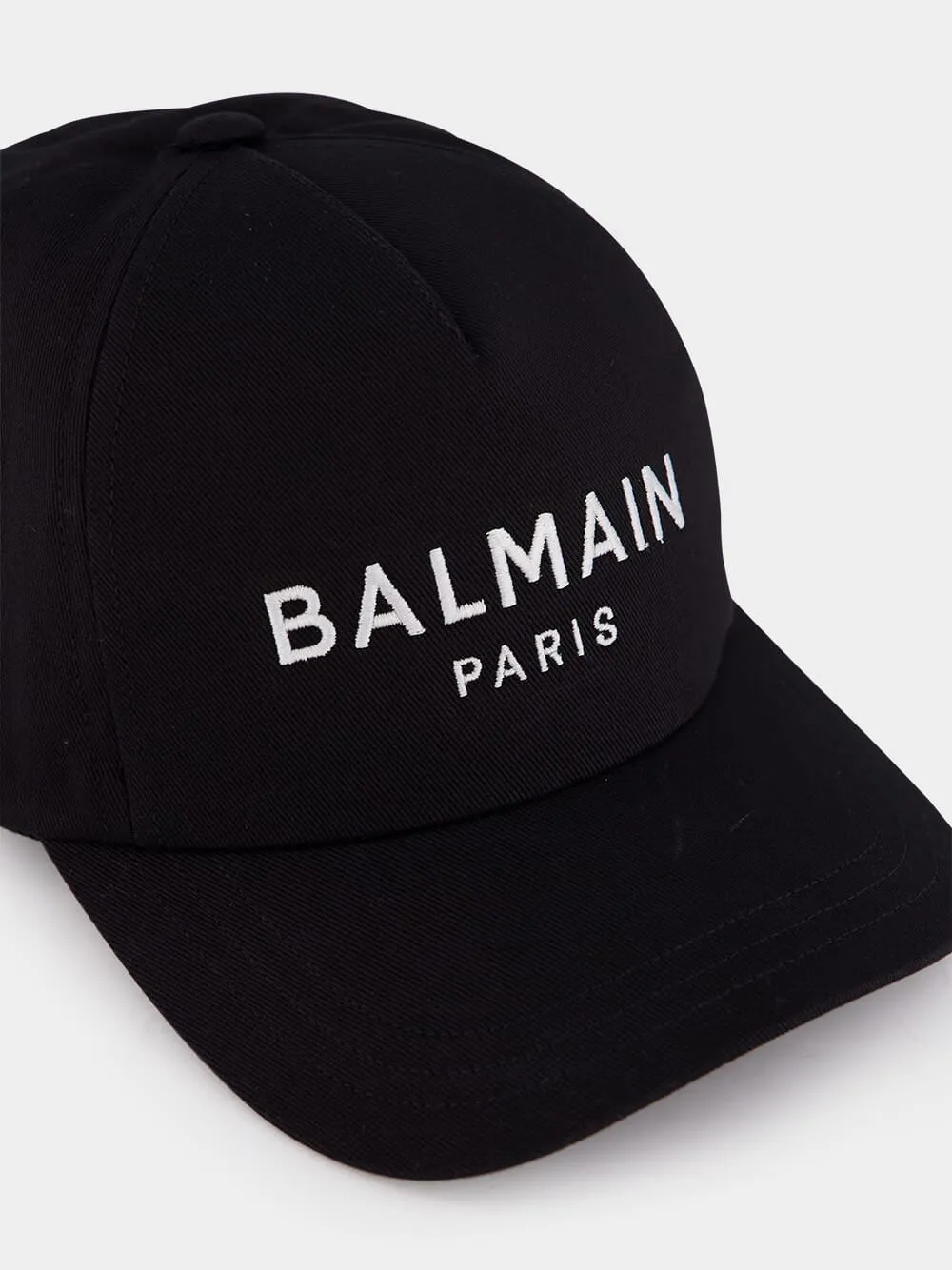 Black Cotton Cap with Embroidery
