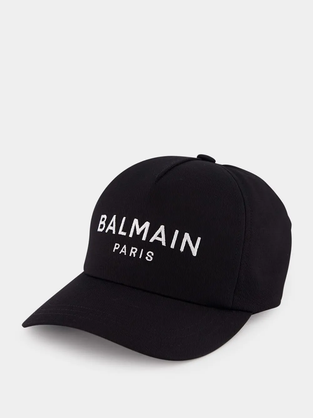 Black Cotton Cap with Embroidery