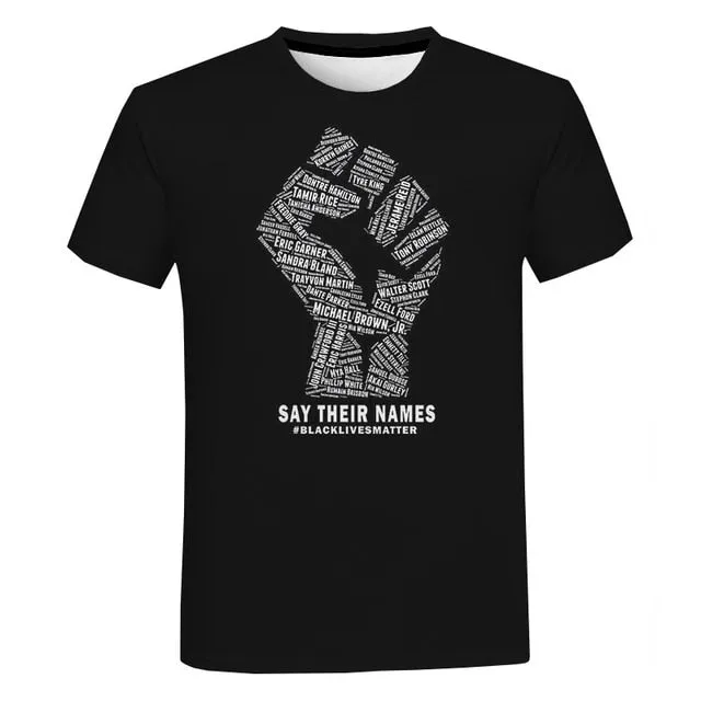 Black Lives Matter T Shirts Fashion Men and Women T-shirt Short Sleeve Unisex I Can't Breathe George Floyd Tshirt Streetwear