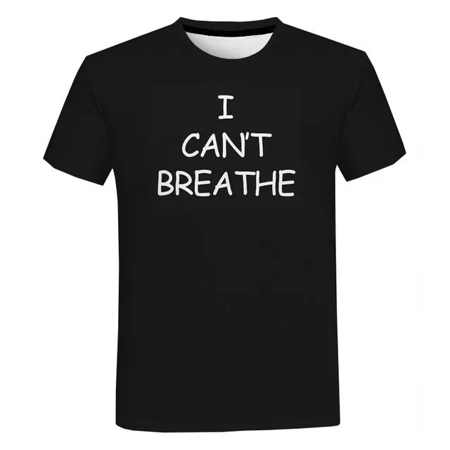 Black Lives Matter T Shirts Fashion Men and Women T-shirt Short Sleeve Unisex I Can't Breathe George Floyd Tshirt Streetwear
