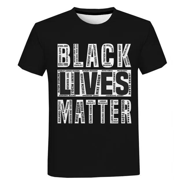 Black Lives Matter T Shirts Fashion Men and Women T-shirt Short Sleeve Unisex I Can't Breathe George Floyd Tshirt Streetwear