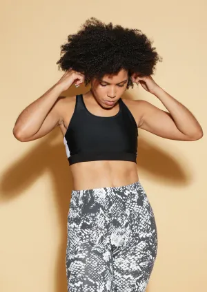 Black Sports Bra with White Detail