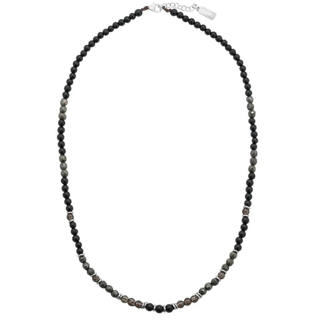 Black Tourmaline and Smoky Quartz Necklace