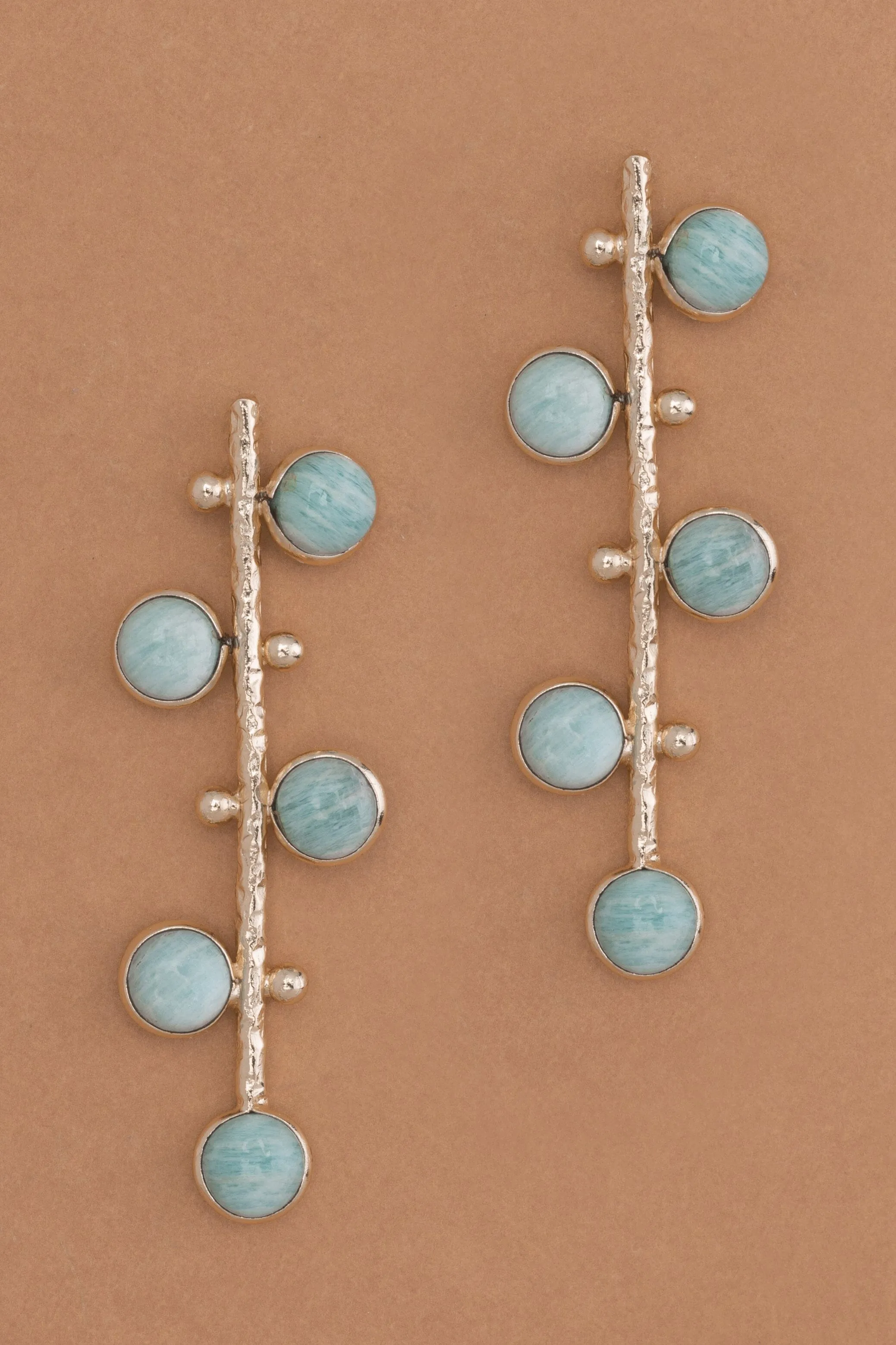 Blue Green Single Drop Earrings