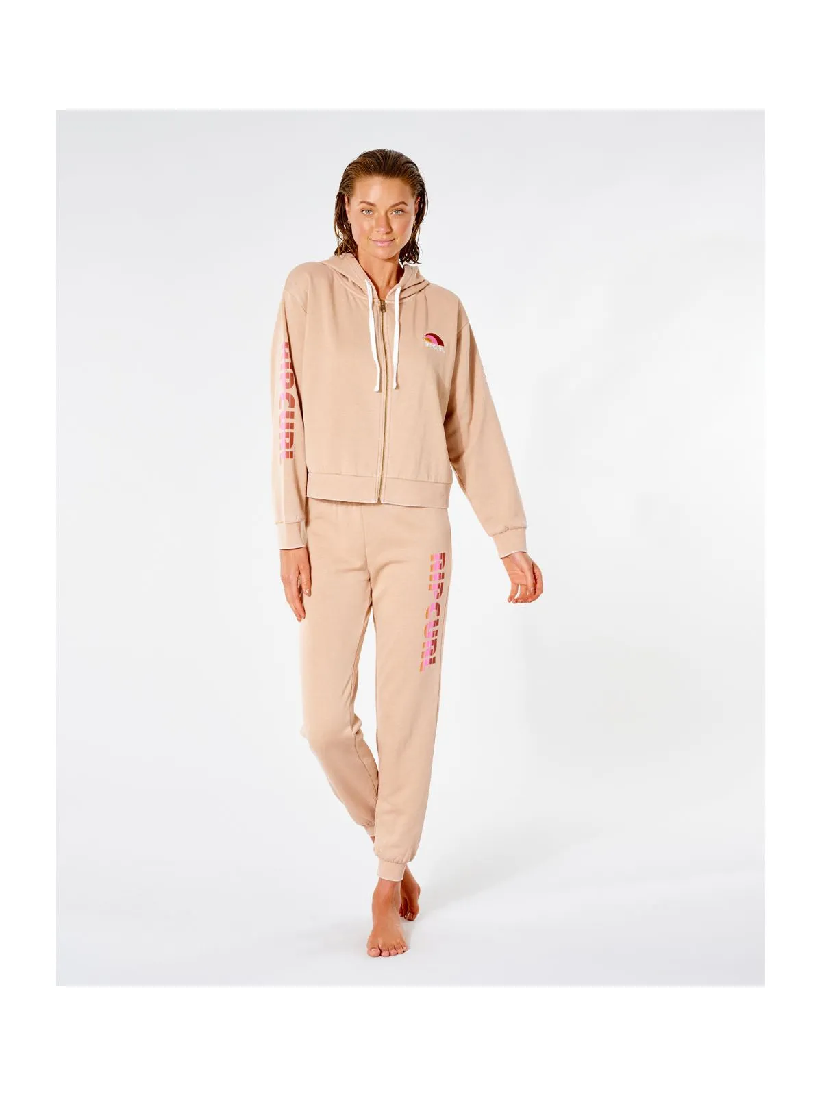 Bluza dresowa damska RIP CURL Wave Shapers Zip Through - beżowy