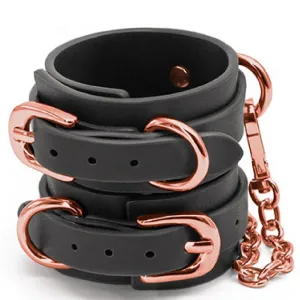 Bondage Couture Vegan Leather Wrist Cuffs - Black