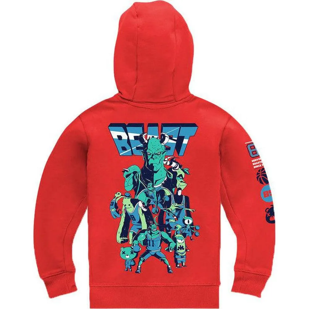 Boy's Beast Pullover Hoodie, Red
