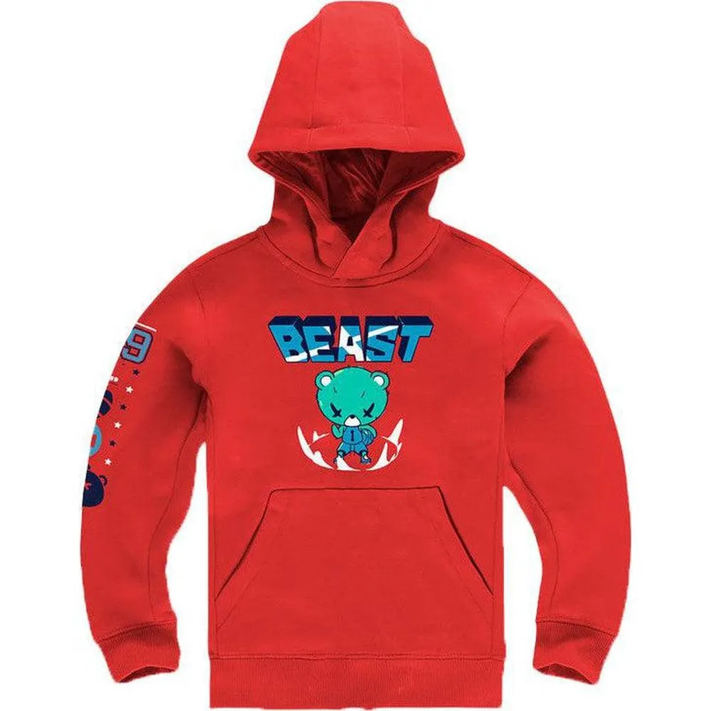 Boy's Beast Pullover Hoodie, Red